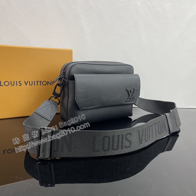 Lv路易威登2023專櫃新款Fastline郵差包 LV黑色小牛皮男士單肩斜挎包 M22482 M22611 ydh5089